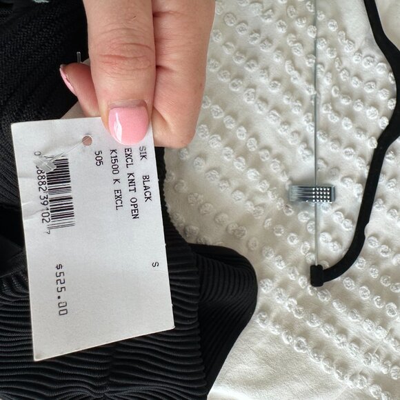 Jonathan Simkhai Ribbed Bodycon Midi Dress Criss-cross Open Back Sz Small Black - Picture 3 of 11